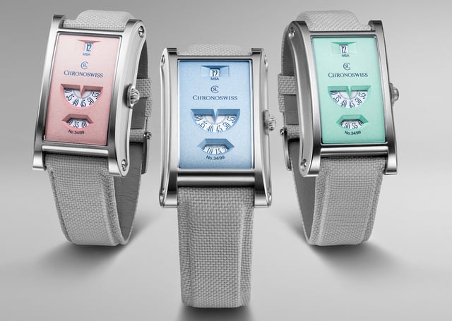 Die drei Varianten der Linie Neo Digiteur Pastel Code von Chronoswiss
