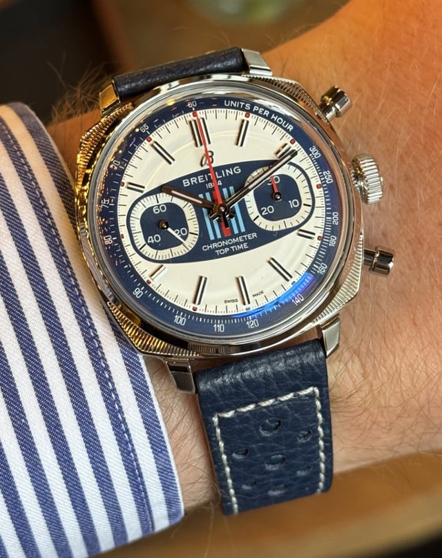 Breitling – Top Time Martini Racing Edition, Edelstahluhr mit Chronographen-Komplikation und Lederband