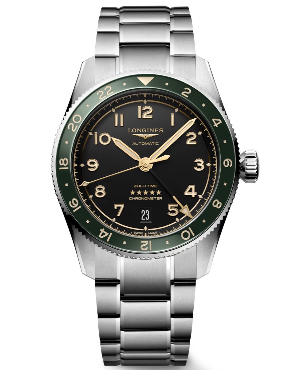 GMT: Longines – Spirit Zulu Time, Edelstahluhr mit Automatikwerk und GMT-Funktion