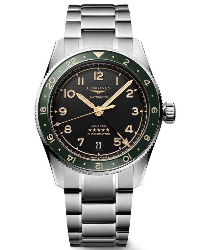 GMT: Longines – Spirit Zulu Time, Edelstahluhr mit Automatikwerk und GMT-Funktion