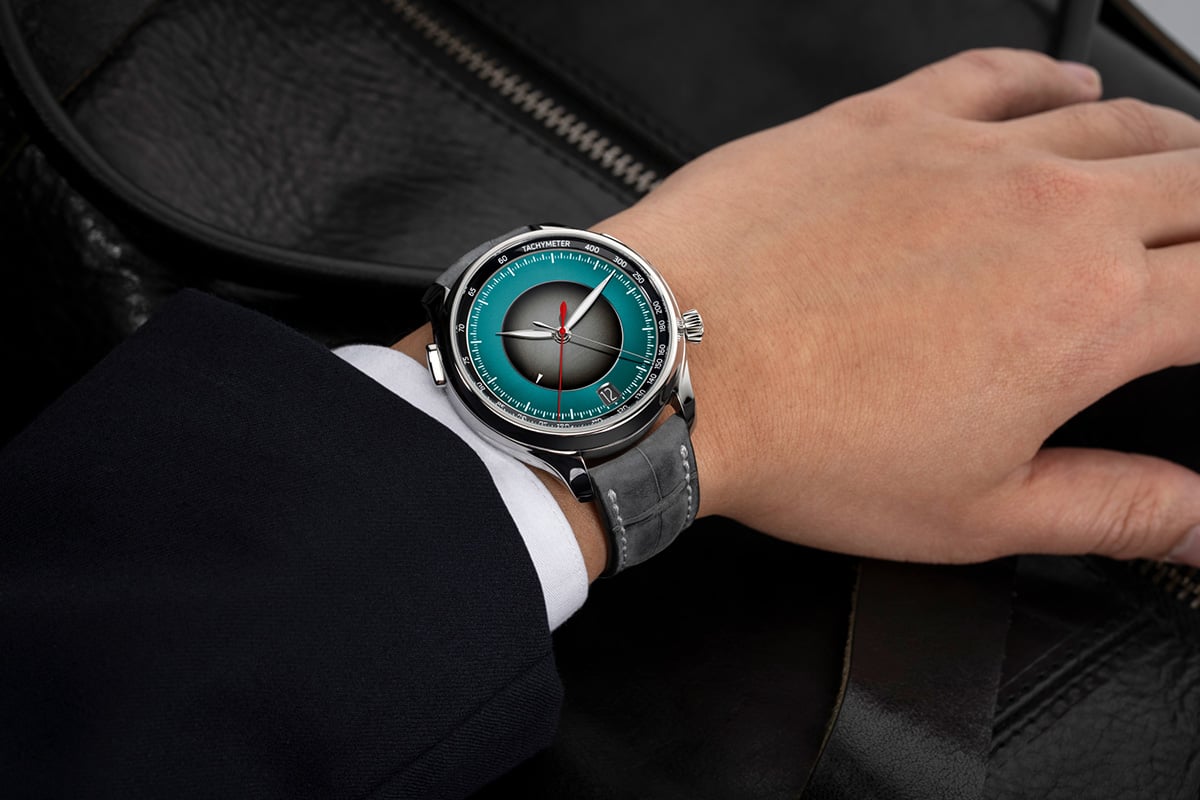 H. Moser & Cie. Endeavour Flyback Chronograph Dual Time Date, Aufnahme Handgelenk