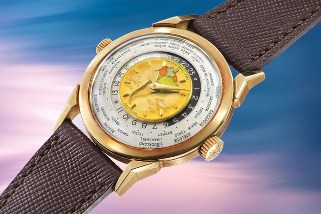 Patek Philippe Ref. 2523, Goldene Weltzeituhr mit Emaillezifferblatt von Patek Philippe