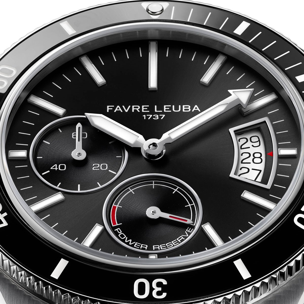 Favre Leuba: Deep Raider Power Reserve schwarz