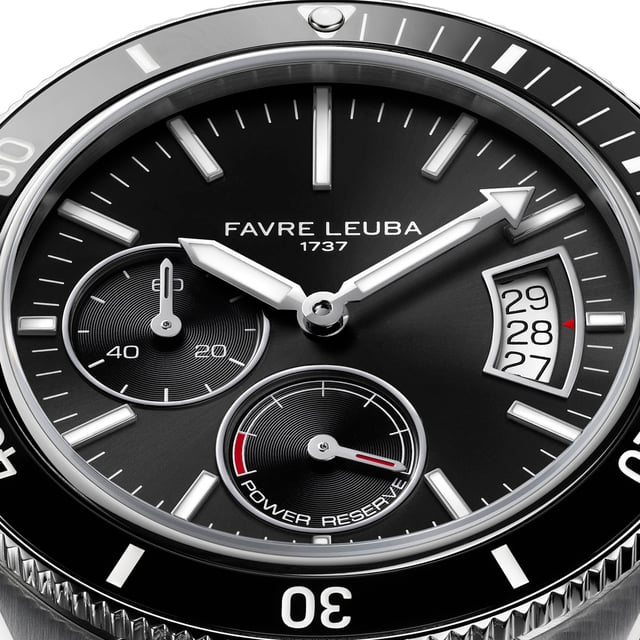 Favre Leuba: Deep Raider Power Reserve schwarz