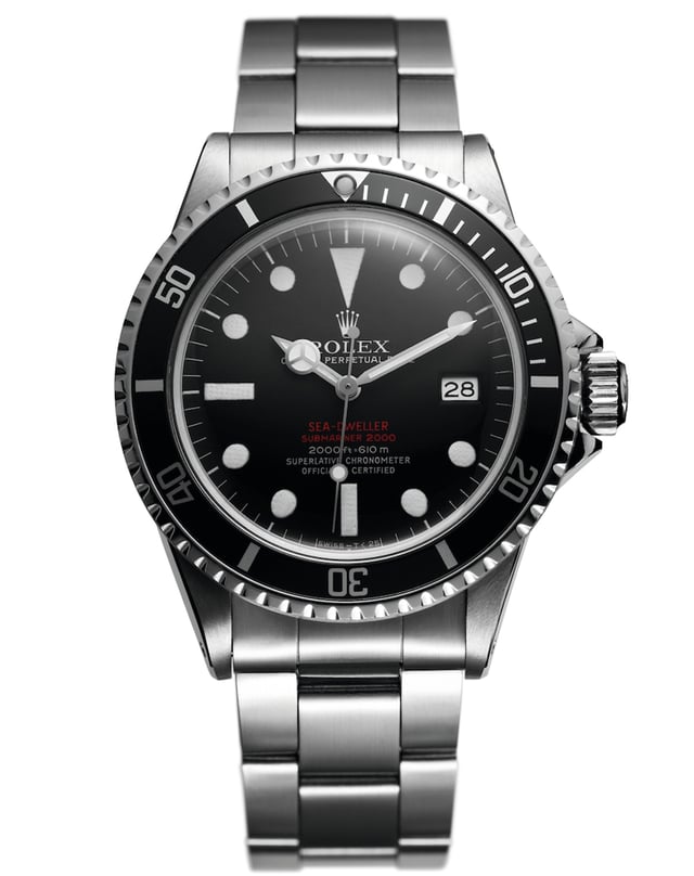 Vintage Rolex Sea-Dweller, Taucheruhr aus Edelstahl mit Automatikkaliber