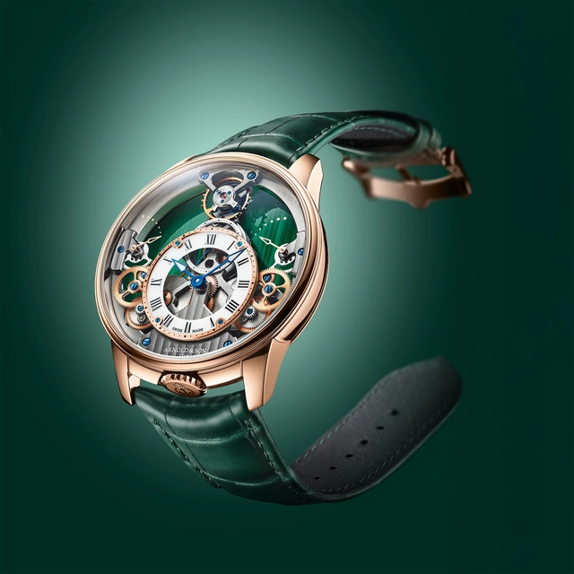 Arnold & Son: Time Pyramid 42.5 Malachit Rotgold