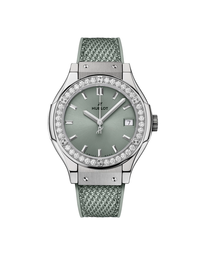 Hublot: Classic Fusion Titanium Sage Green Diamonds