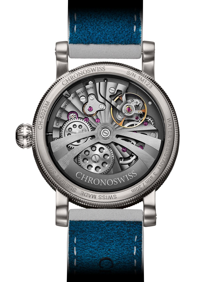 Chronoswiss StrikeTwo StellarBlue Werk, Rückseite
