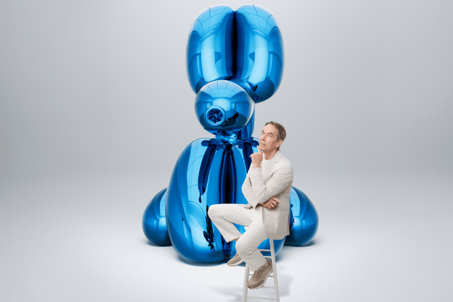 Jeff Koons neben einem Ballonkunstwerk, Hublot, Manufacture 