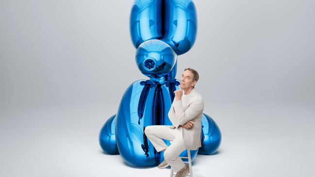 Jeff Koons neben einem Ballonkunstwerk, Hublot, Manufacture 