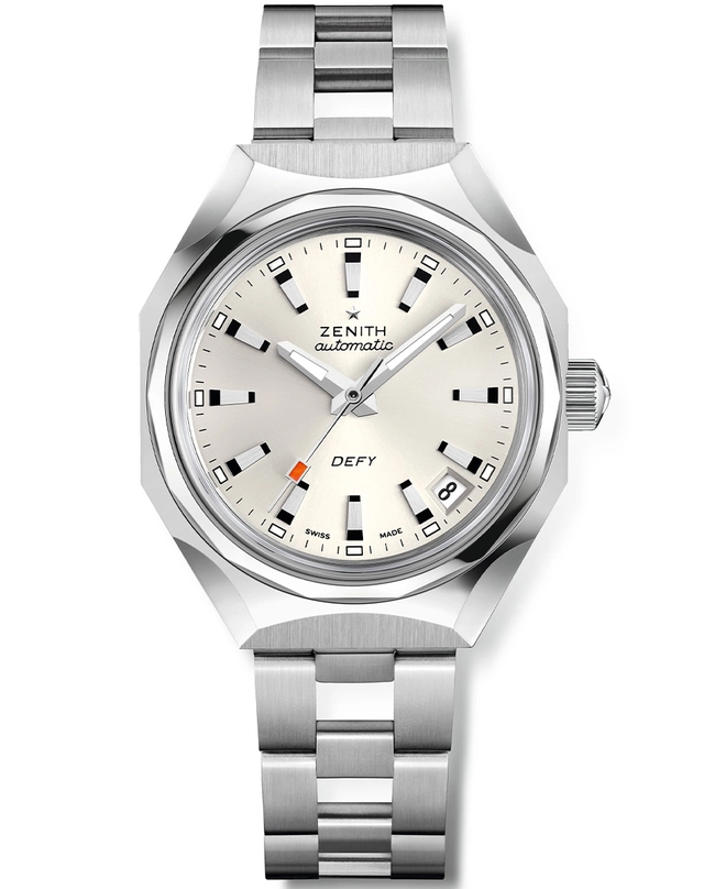 Zenith – Defy Revival A3643, Retro-Uhr mit Automatikkaliber und silberfarbenem Zifferblatt