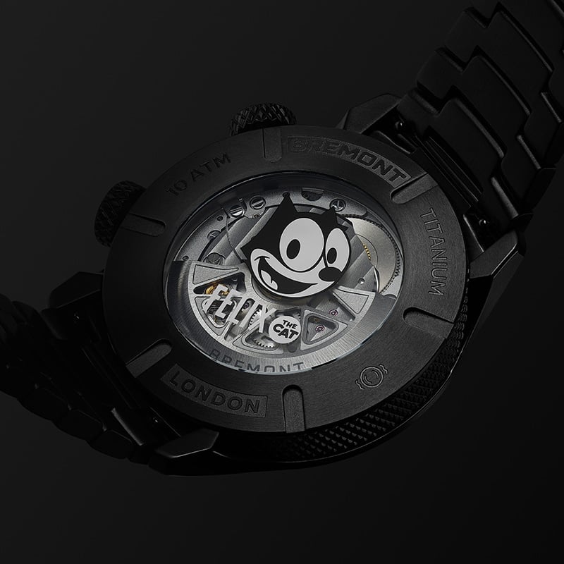 Bremont: Altitude MB Meteor ‘Felix the Cat’, Gehäuseboden