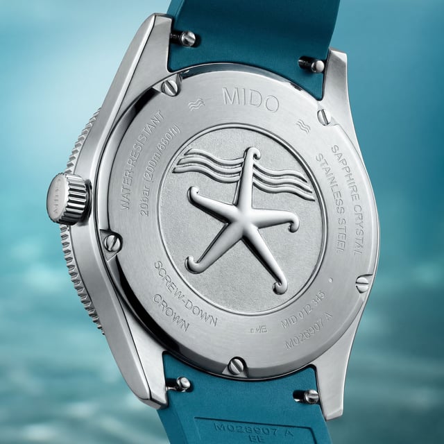 Mido-Ocean-Star-39-blau-Stahlband-Boden