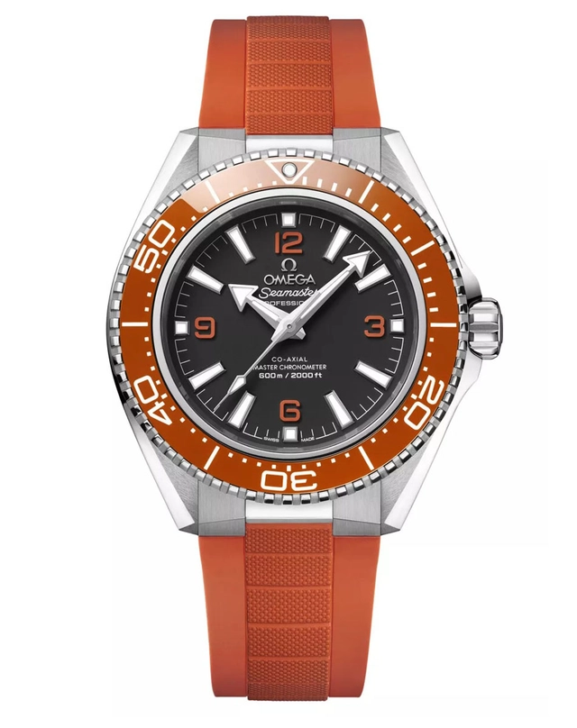 Omega: Seamaster Planet Ocean 600M orange Kautschukband