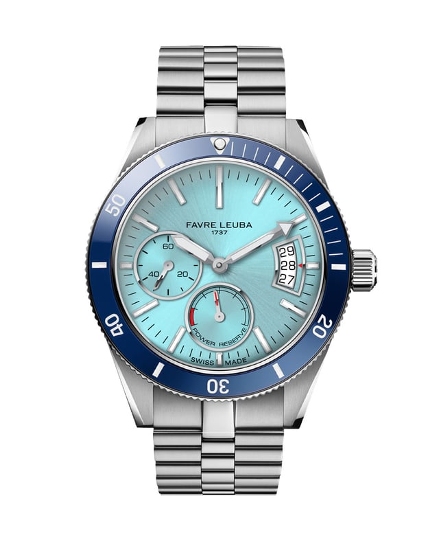 Favre Leuba: Deep Raider Power Reserve mit eisblauem Zifferblatt