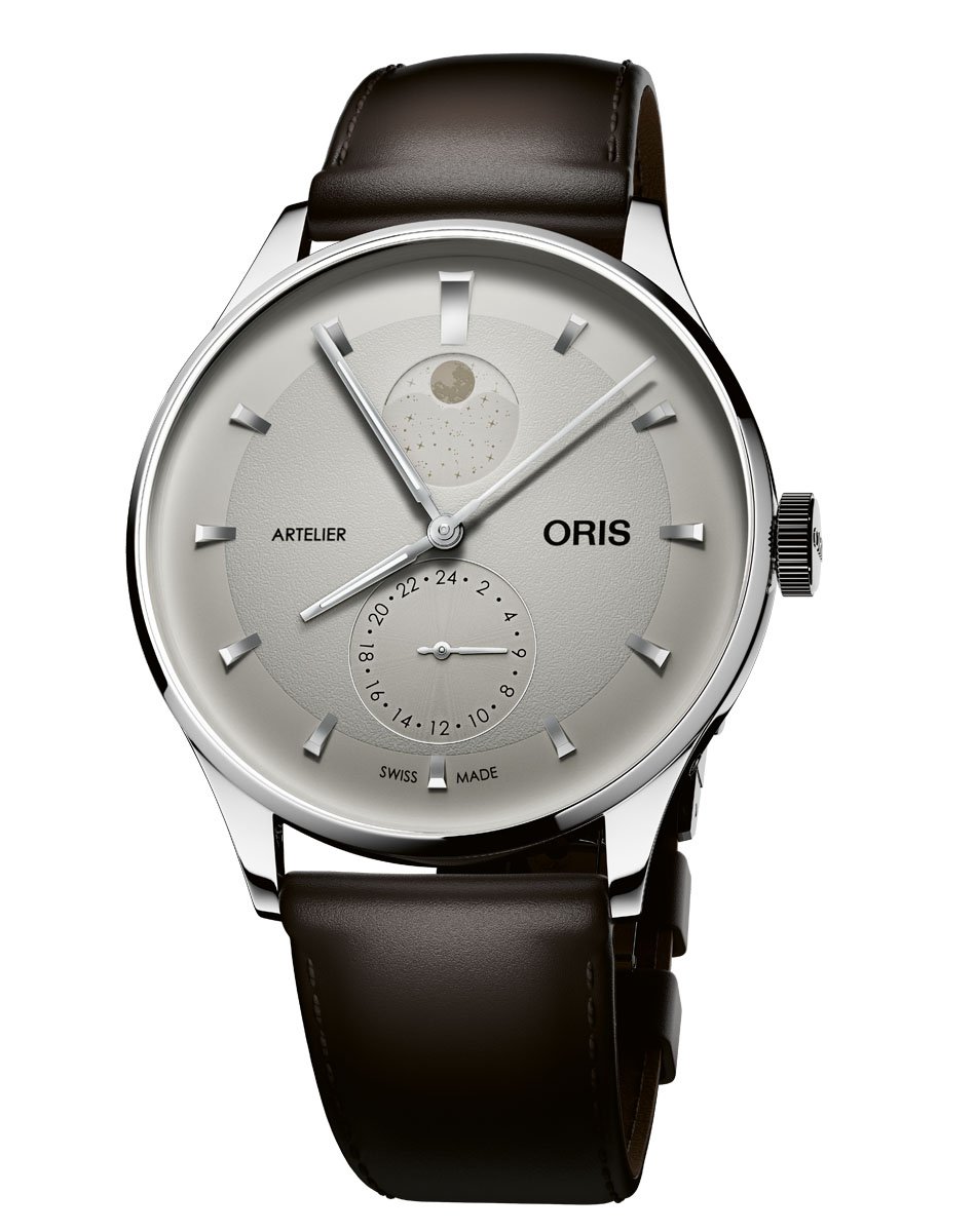 Oris: Artelier Complication mit elfenbeinfarbenem Zifferblatt und Lederband