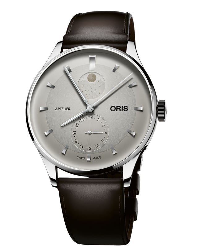 Oris: Artelier Complication mit elfenbeinfarbenem Zifferblatt und Lederband