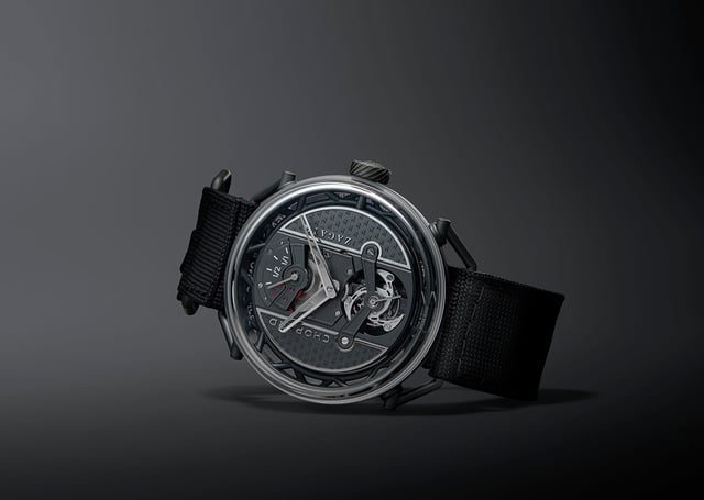 Chopard Zagato Lab One Concept, Uhr auf grauem Hintergrund