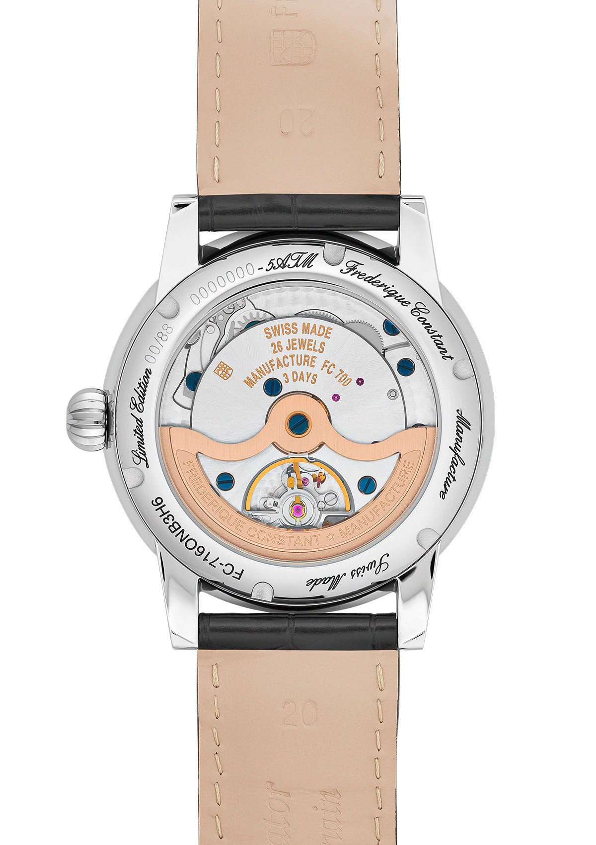 Frederique Constant Classic Moonphase Date Manufacture & Onyx: Gheäuseboden Kaliber FC-716