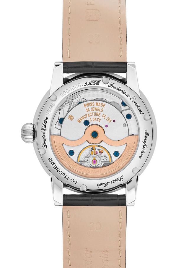 Frederique Constant Classic Moonphase Date Manufacture & Onyx: Gheäuseboden Kaliber FC-716