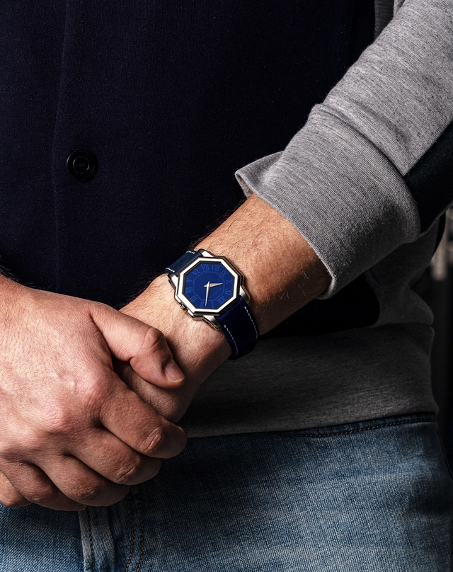 Beda’a – Blue Angles, elegante Uhr mit blauem Lederband