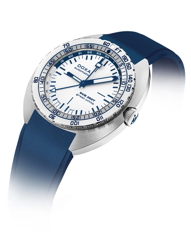 Doxa – Sub 250T GMT „Great White“ Topper Edition, Taucheruhr mit Automatikwerk und weißem Zifferblatt