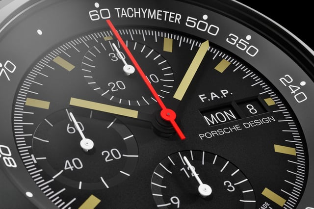 Porsche Design: Jubiläumsedition 90 Jahre F. A. Porsche Zifferblattdetail