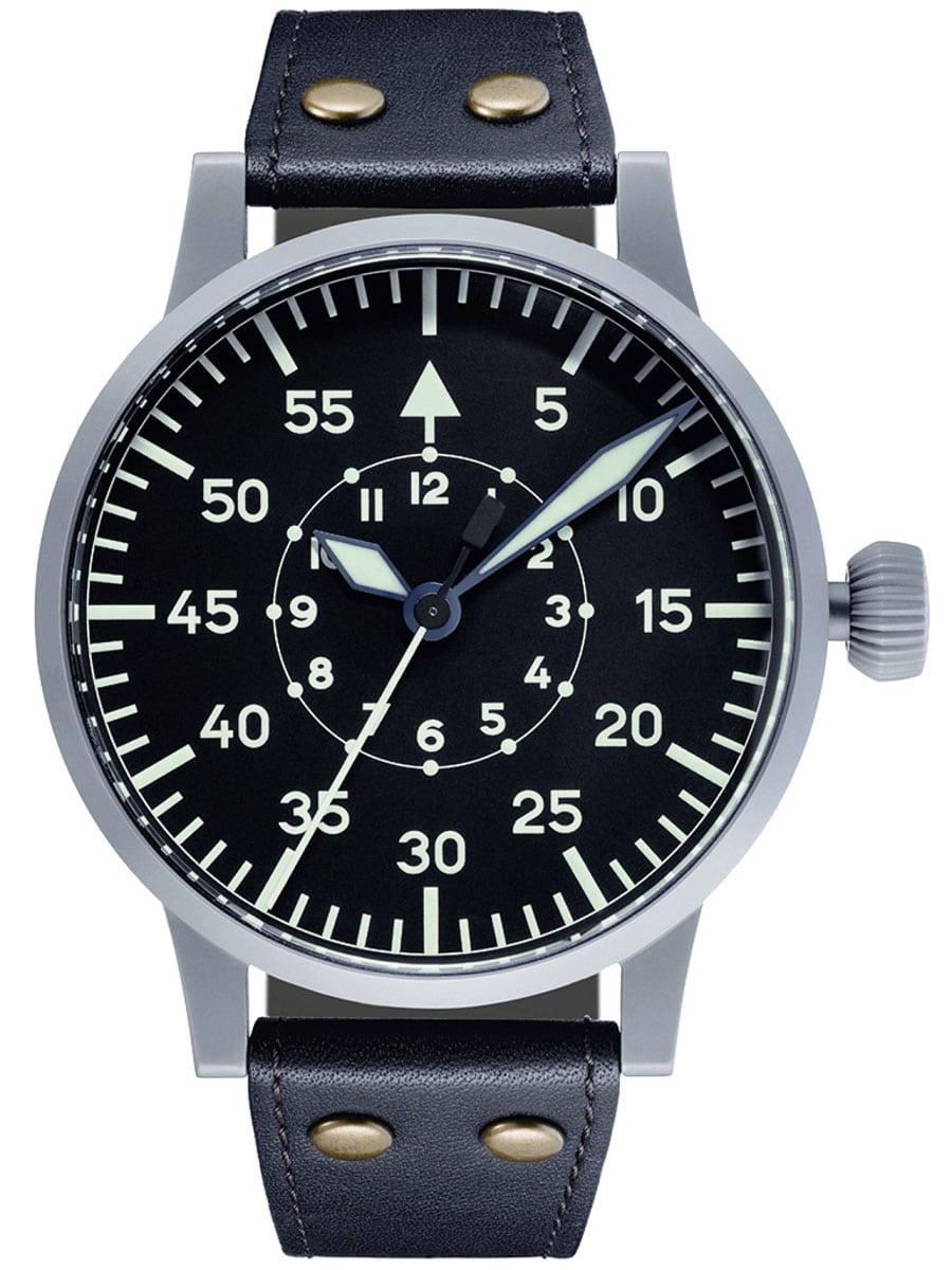 Laco: Nachbau der historischen Beobachtungsuhr mit 55 mm Durchmesser und Baumuster-B-Zifferblatt