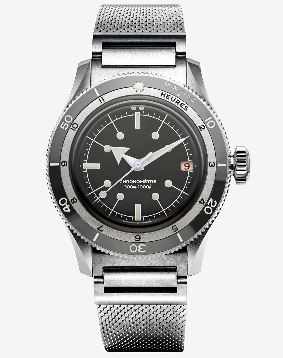 Serica Ref. 5330 Dive Chronometer, Taucheruhr aus Edelstahl mit Datumsanzeige