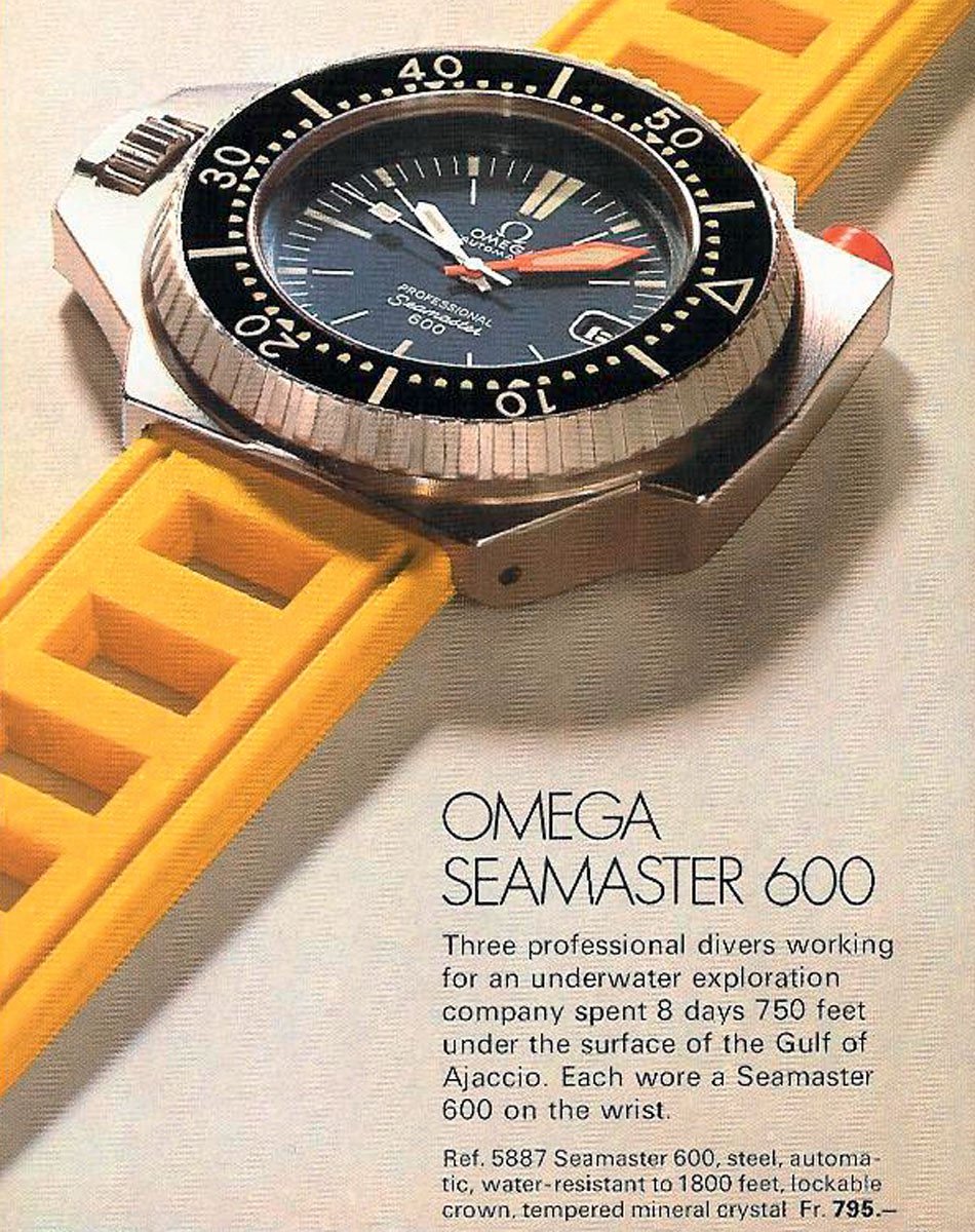 Omega: Seamaster 600 Ploprof von 1970, zeitgenössische Anzeige