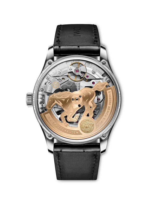 IWC Portugieser Automatic 42 Year of the Horse, Rückansicht mit Werk Kaliber 52011