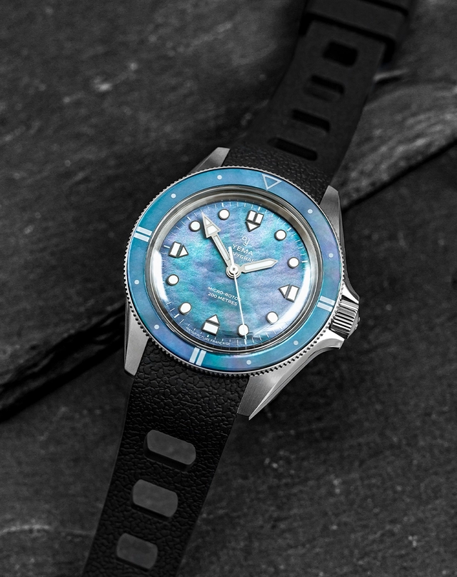 Yema Navygraf Pearl CMM.20, Taucheruhr mit Automatikkaliber und Mikrorotor