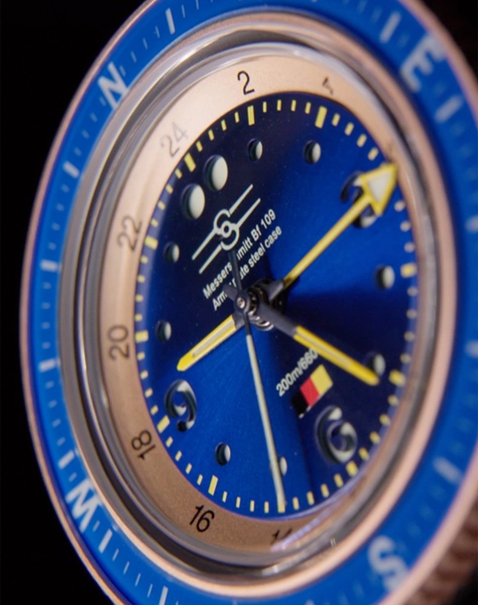 Sopwith – Aero Marquis Messerschmitt Bf 109 Pas-de-Calais, Toolwatch mit Automatikkaliber und blauem Zifferblatt