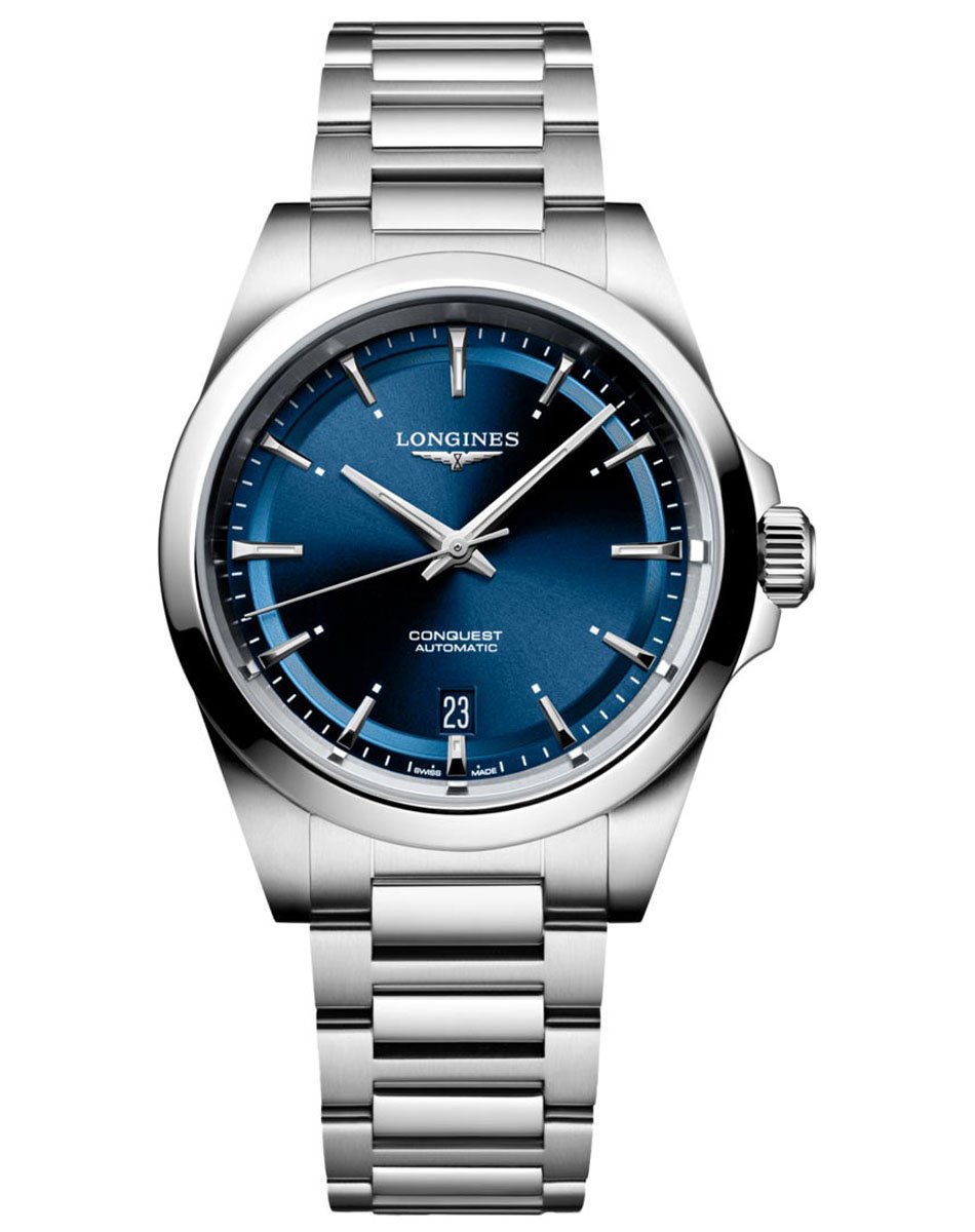 Longines: Conquest 38 mit Stahlband und blauem Zifferblatt