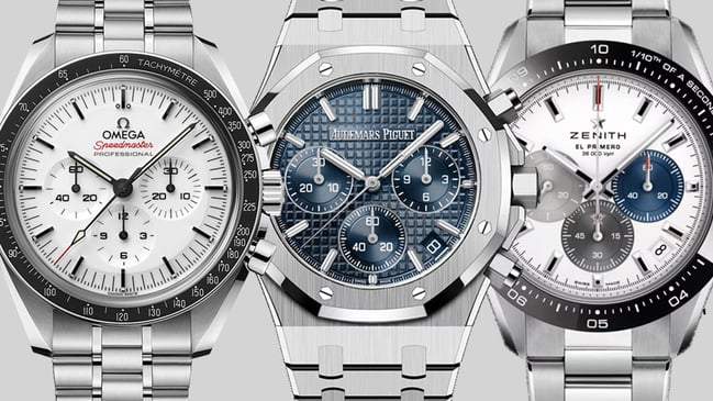 Omega Speedmaster, AP Royal Oak Chronograph, Zenith Chronomaster Sport