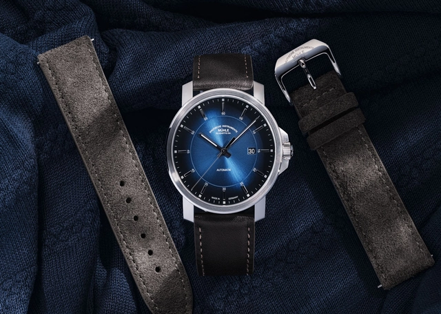 Mühle-Glashütte 29er Casual Küstenblau mit Zusatzband
