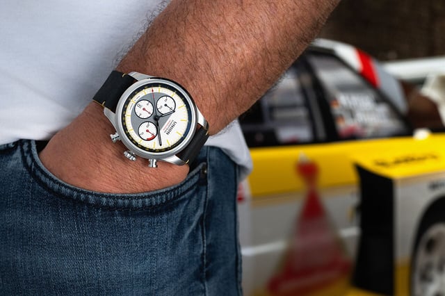 Union Glashuette Belisar Chronograph Limitierte Edition Silvretta Classic 2026, Uhr am Handgelenk