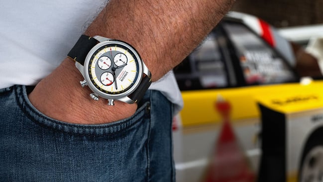 Union Glashuette Belisar Chronograph Limitierte Edition Silvretta Classic 2026, Uhr am Handgelenk