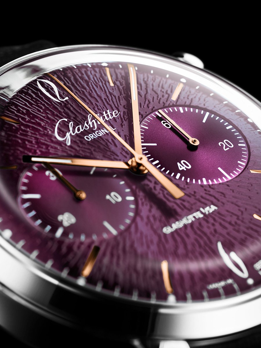 Glashütte Original Sixties Chronograph Jahresedition 2026, Ref. 1-39-34-08-22-04, Zifferblatt