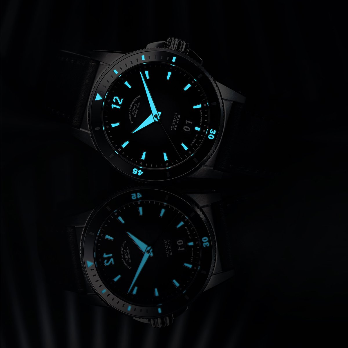 Nachtansicht der Mühle-Glashütte – Sportivo Großdatum