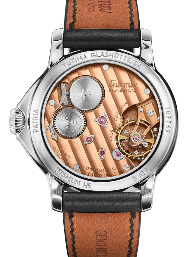 Tutima Patria, Referenz 6612-01, Gehäuseboden, Blick auf Manufakturkaliber Tutima 617