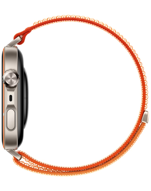Huawei Watch Fit 5 Pro, Smartwatch mit Gesundheits- und Sportfunktionen und orangefarbenem Band