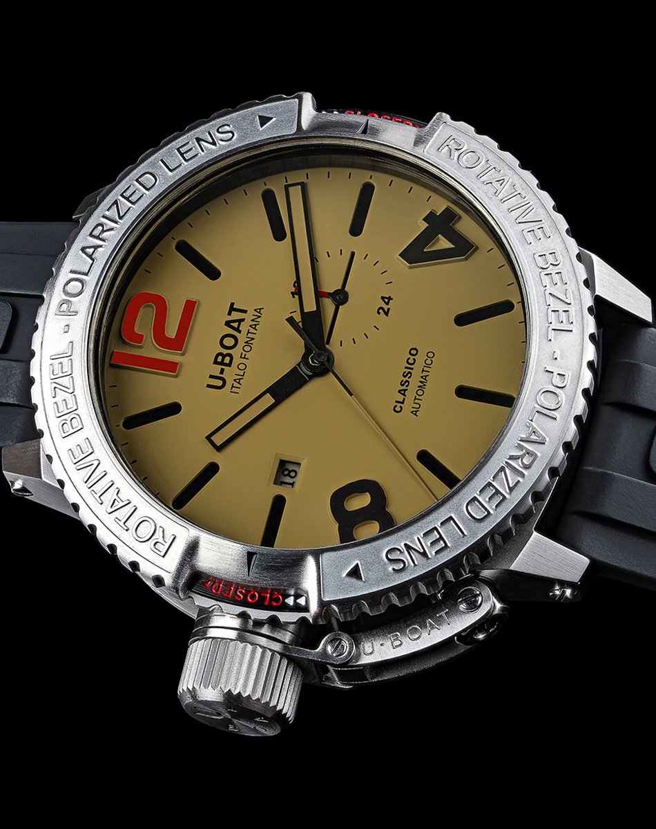 U-Boat – Classico Polarized Dark Mistery, Taucheruhr mit braunem Zifferblatt und Automatikwerk