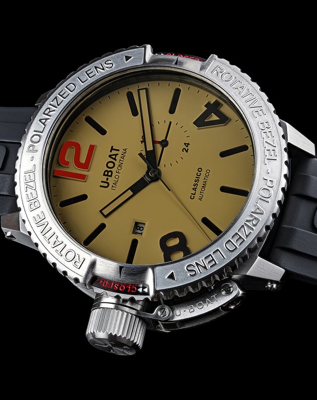 U-Boat – Classico Polarized Dark Mistery, Taucheruhr mit braunem Zifferblatt und Automatikwerk
