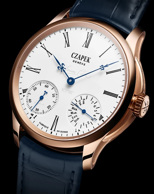 Czapek – Quai des Bergues Sursum Corda, Luxusuhr in limitierter Ausführung mit weißem Zifferblatt und Lederband