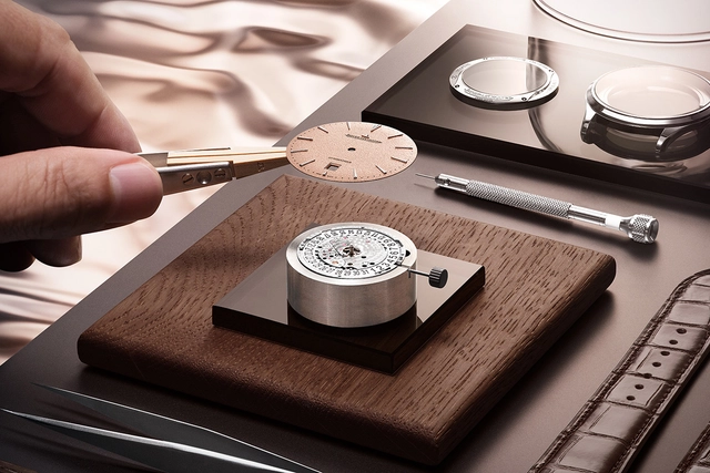 Jaeger LeCoultre Master Ultra Thin Moon, Zifferblatt und Werk