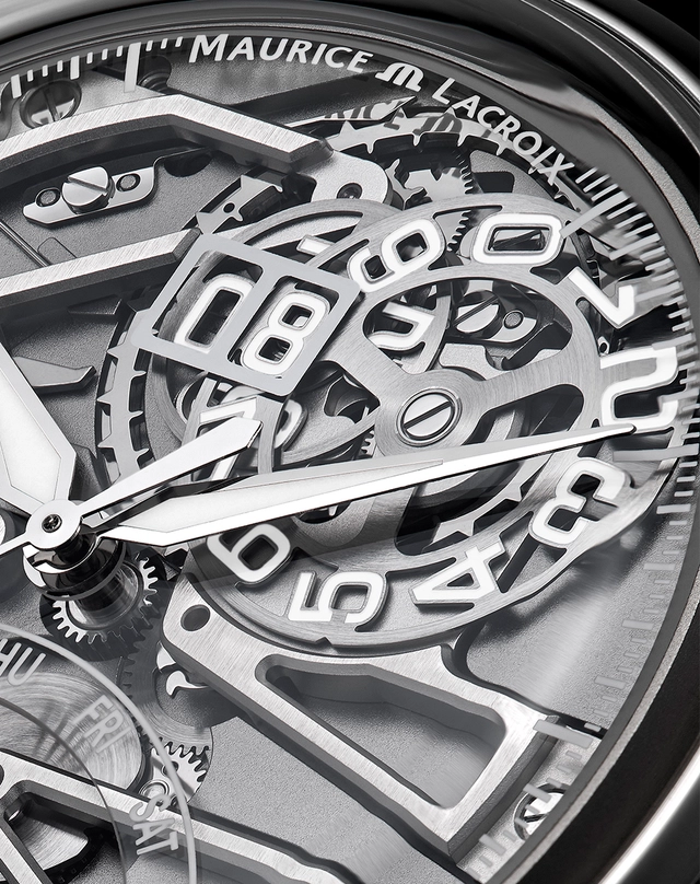 Maurice Lacroix – 1975 Master Grand Date Retrograde, skelettierte Automatikuhr mit retrograder Anzeige