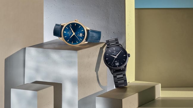 Certina DS-1 Big Date matt schwarz und vergoldet