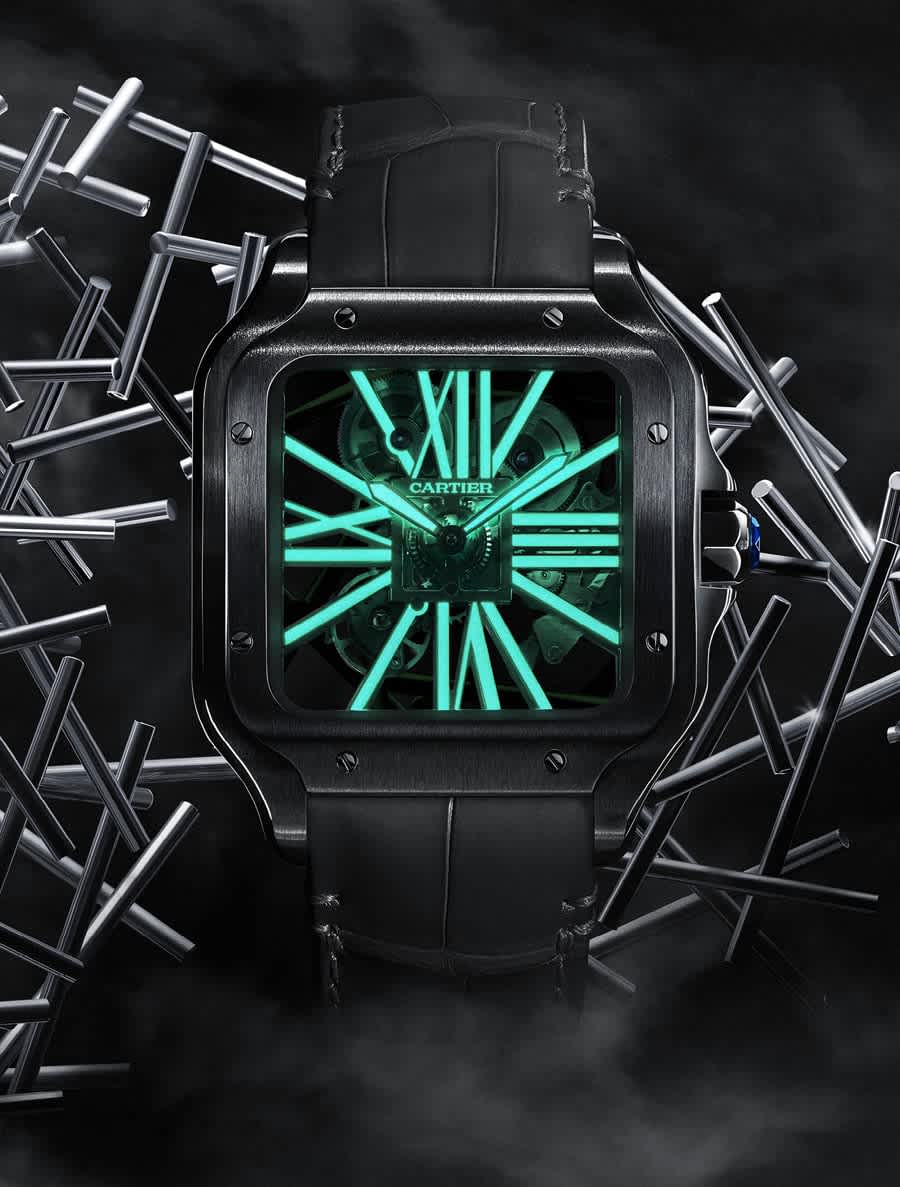 Cartier: Santos de Cartier Noctambule Skelettiert