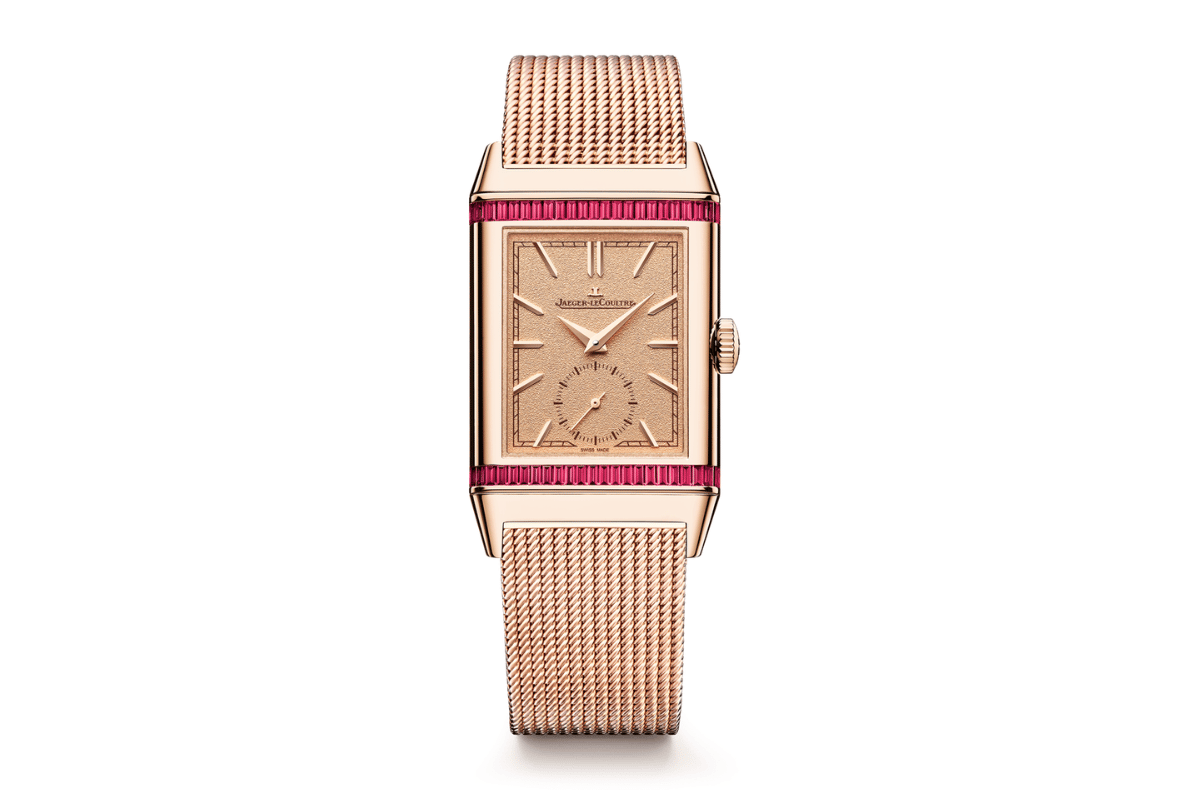 Die goldene Version der Jaeger-LeCoultre Reverso „Or Deco“ von vorne